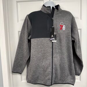 NWT Antigua Philadelphia 76ers Men’s 2XL Fortune Jacket Charcoal Gray Full Zip
